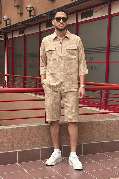 inpool Seersucker Woven Summer Oversize Zippered G12-297 Color Set
