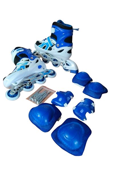 CANSPORT Concept Can Sport Blue Lighted Adjustable Practice Skating and Protection Set