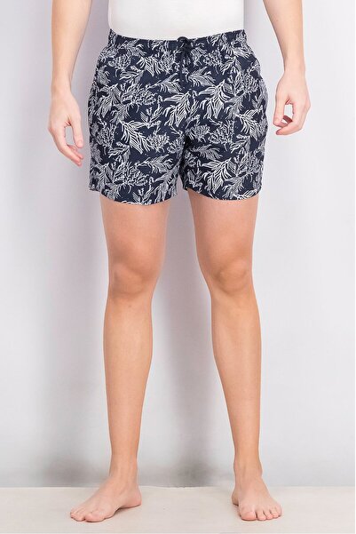 Tchibo شورت سباحة رجالي مطبوع بالكامل، أزرق داكن