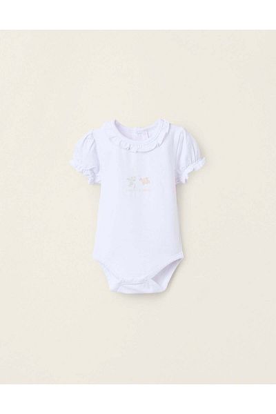 Ziddy Bodysuit with Print and Ruffles for Newborn Girls 'Nemo', White