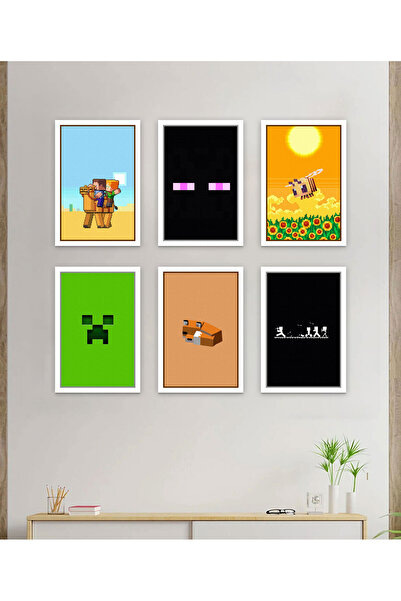 Plexit Steve - Creeper - Enderman Özel Tasarım Ahşap Tablo