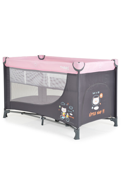 OEM Patut pliabil cu Doua Niveluri Moni Tommy Roz, Saltea pliabila inclusa