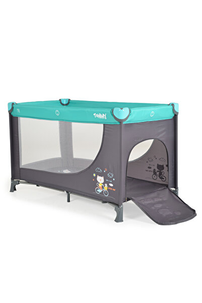 OEM Patut pliabil cu Doua Niveluri Moni Tommy Albastru, Saltea pliabila inclusa