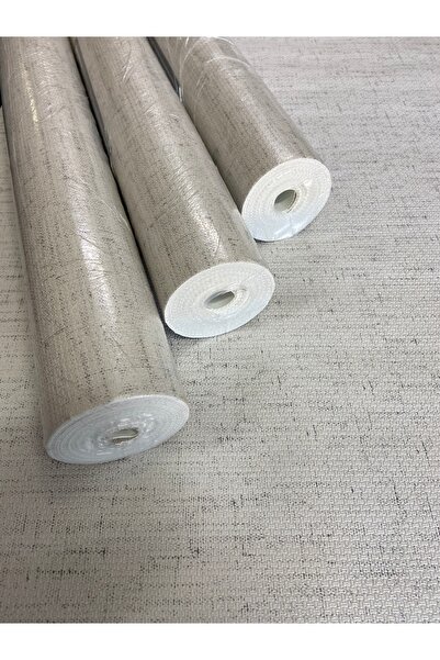 Golden Tutkal Hediye 5.30 m2 açık Bej Hasır Desen Duvar Kağıdı 53x10 Metre