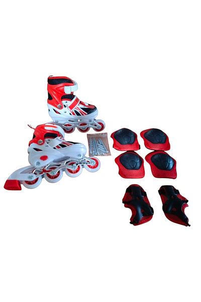 CANSPORT Konsep Can Sport Red Lighted Adjustable Practice Skating and Protection Set