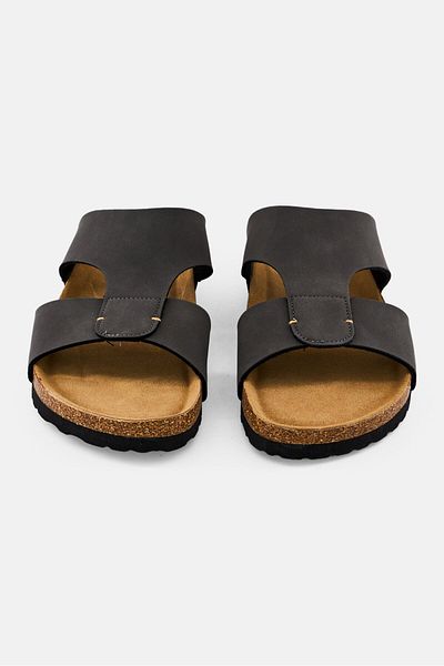 Algspar Men Slip On Cork Sandals, Dark Grey