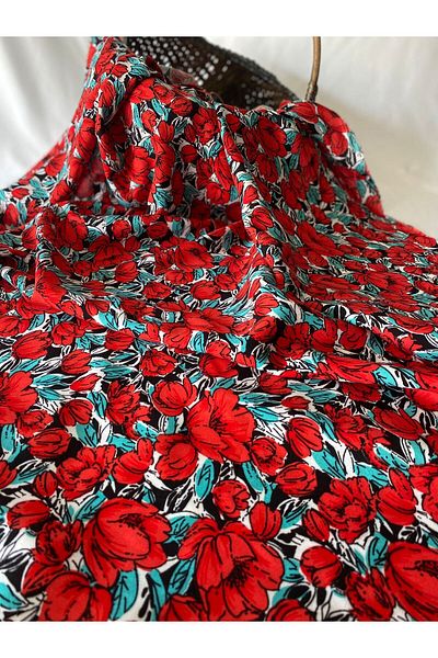 BURSA KUMAŞTAN Colorful Cotton Viscose Dress Combination: Skort, Etmek, Blazer, Regalek