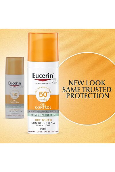 BRONZENET Eucerin Sunscreen Gel-Cream Oil Control SPF 50, 1 fl oz (50 ml)
