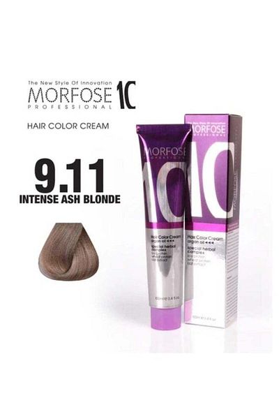 Morfose Morfose 10 Intense Light Ash Blonde Hair Color Cream with Argan Oil 100ml