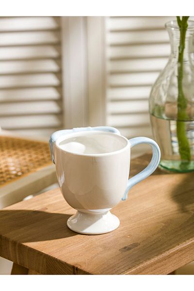 LC Waikiki Lcw Home White Bow Patterned Ceramic Mug 300 ml