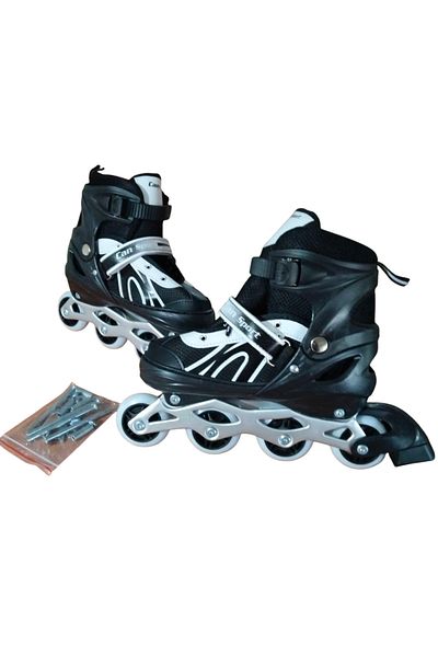 CANSPORT Can Sport Black White Light Adjustable Practice Skates and Protection Set