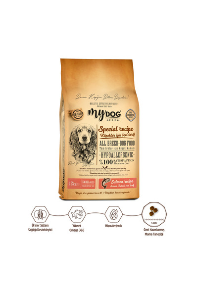 mydog Orıgınal Az Tahıllı Somon Balıklı Küçük Irklar Için Köpek Maması 12kg