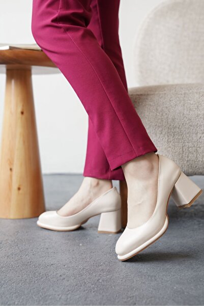 GOFFSHOES Kadın Gordon Platform Topuklu Ayakkabı - Ten Deri