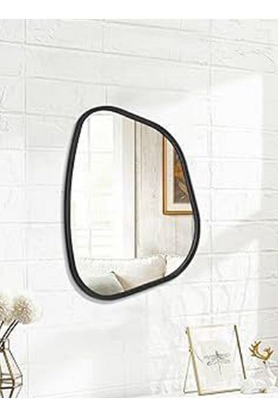 ماركة غير محددة Black frame wall mirror 66*58
