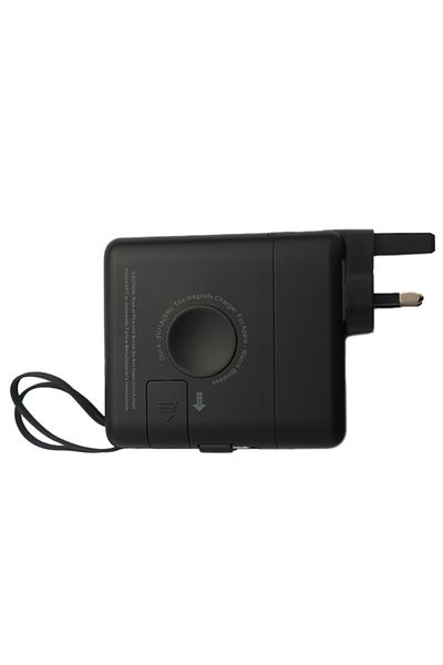 Jeebel | 10000mAh Magnetic Wireless Power Bank & Wall Charger | Type-C, Lightning Cables | Black