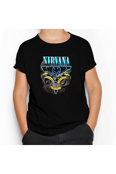 Z zepplin Nirvana Poster Black Kids T-Shirt