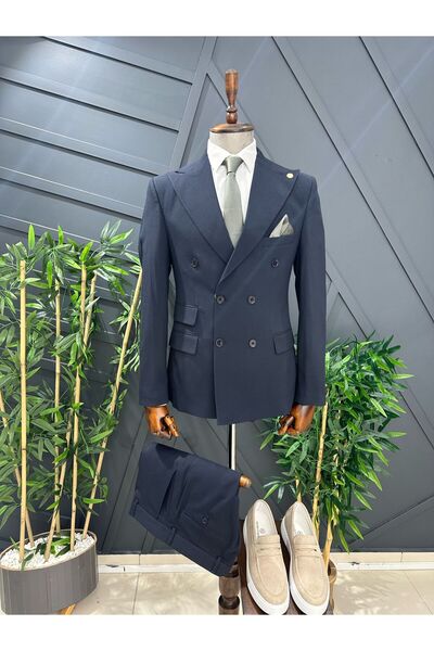 BT BABA TERZİ Double Breasted Slim Fit Suit - Double Pocket