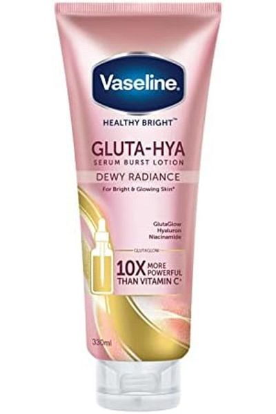 Vaseline Healthy Bright Gluta-Hya Serum Burst Lotion Dewy Radiance, (PACK OF 1) 330ML