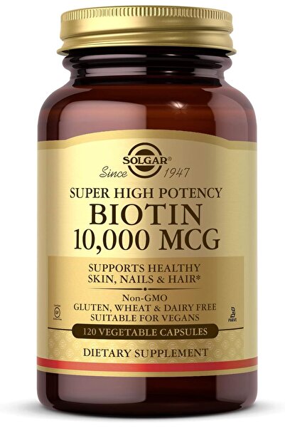 Solgar Super High Biotin 10,000 mcg 120 Vegetable Capsules Supports Healthy S...