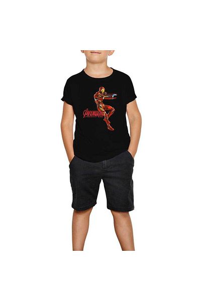 Z zepplin Avengers Infinity War Iron Man Black Kids T-Shirt