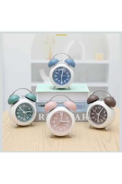 Menuzer Başucu Çalar Saatler, Çift Zil Analog Masa Saati, Pille Çalışan Yükse...