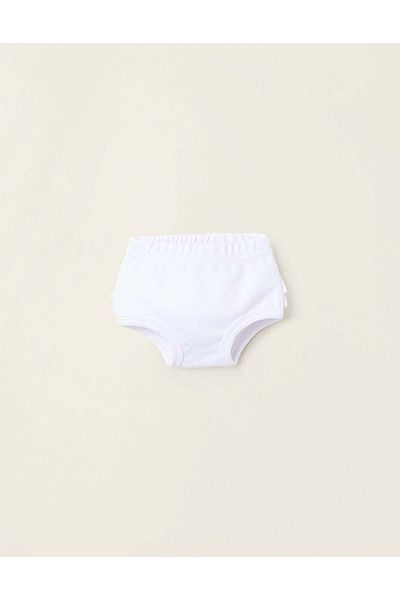 Ziddy Bloomers with Broderie Anglaise Ruffles for Newborn Girls, White