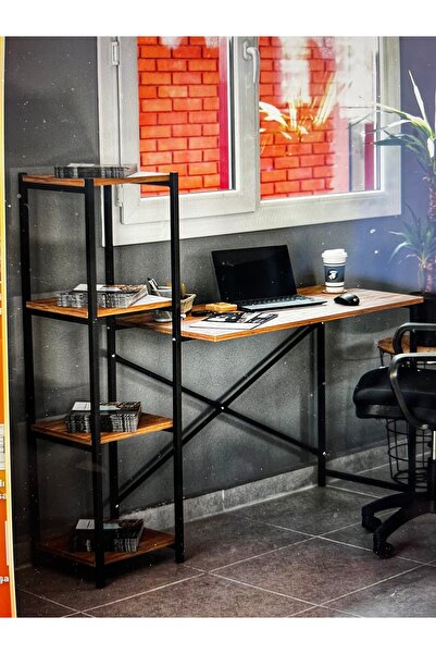 Lux poster house Nordic Tarz Raflı Metal Çalışma Masası Modern & Fonksiyonel ...