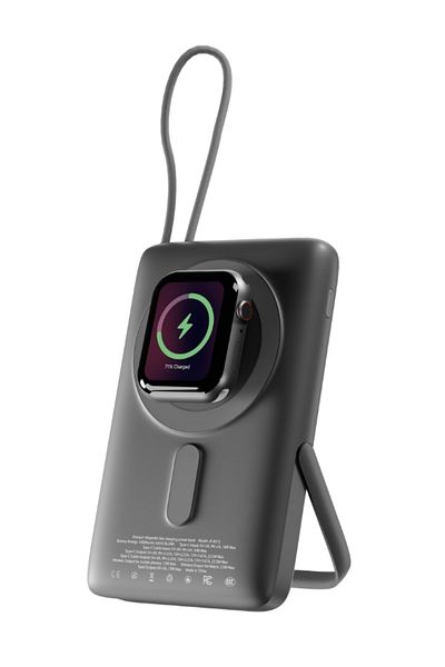 Jeebel | 10000mAh Magsafe Wireless Power Bank | USB-C Port & Built-in USB-C Cable 22.5W | BLACK