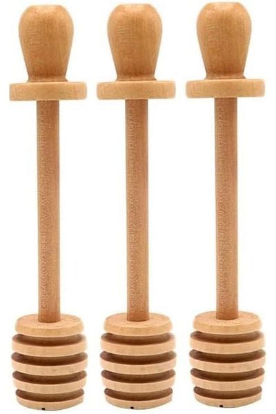 mastergold 3pcs Wooden Honey Dippers 14cm Natural Wood Sticks for Honey Drizzling | Durable & Easy to Use