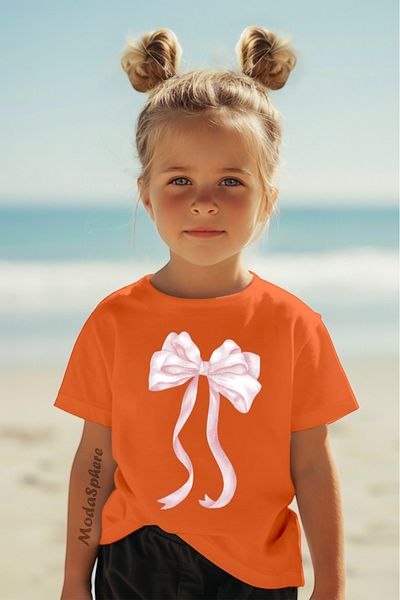 ModaSphere Bow Printed Girl's Oversize T-Shirt