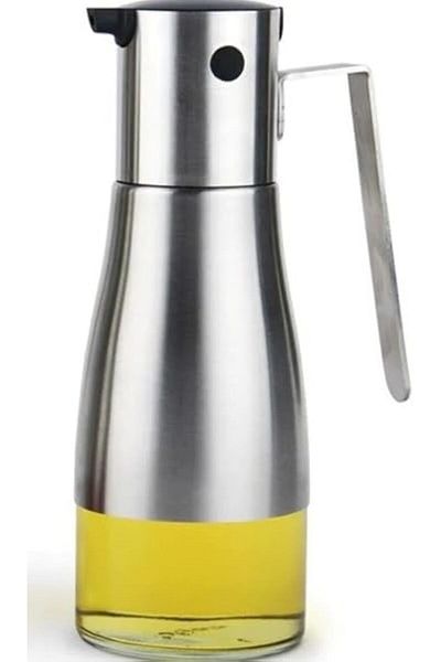 mastergold 230ml Olive Oil & Vinegar Dispenser Bottle | Non-Drip Stainless Steel with Handle for Kitchen Use