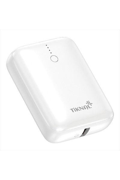 Tiknal 10000mAh Power Bank | 22.5W Fast Charging | PD USB-C + USB-A | Compact & Reliable | White