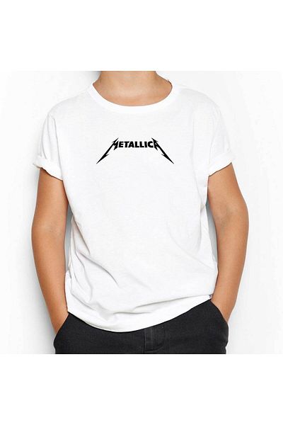 Z zepplin Tricou pentru copii Metallica Classic Logo Alb