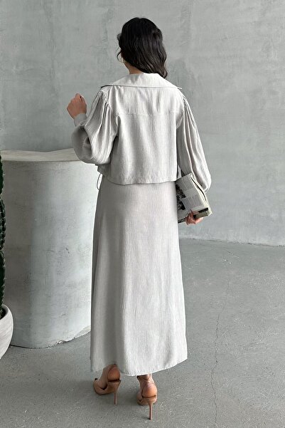 MD trend Women's Bolero Dress Set with Pockets