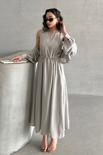 MD trend Women's Bolero Dress Set with Pockets