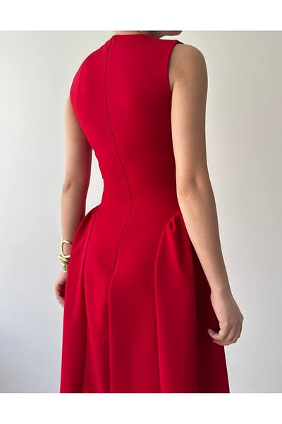 conconmoda Esmira Atlas Long Zero Sleeve Dress