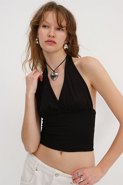 Addax Μπλούζα Halter Neck Crop B0300-s11