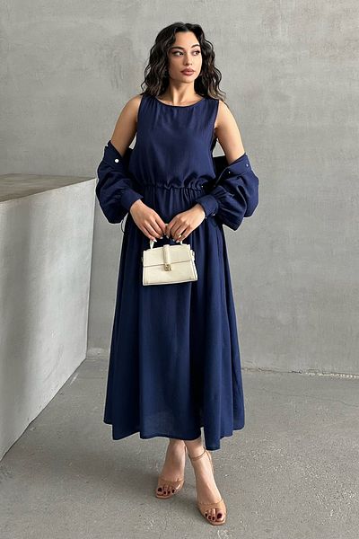 MD trend Women's Bolero Dress Set with Pockets