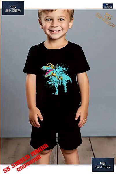 SS SİNSER تي شيرت برقبة دائرية مطبوع حسب الطلب للأطفال مع سماعات رأس على شكل ...