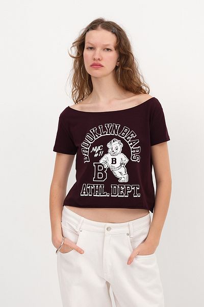 Addax Boat Neck Printed T-Shirt P1726