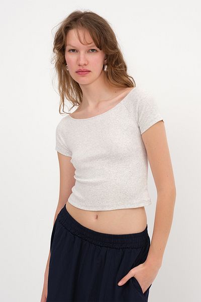 Addax Boat Neck Basic T-Shirt P1725