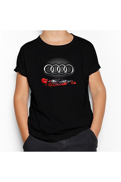 Z zepplin F1 Audi Logo 3D Black Kids T-Shirt