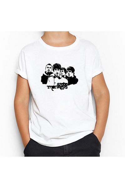 Z zepplin Arctic Monkeys Group White Kids T-Shirt