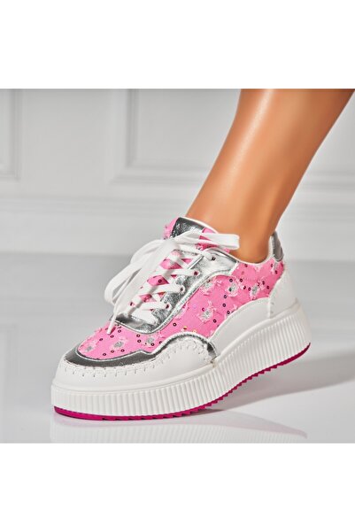 Joana Γυναικεία ροζ αθλητικά παπούτσια από ύφασμα Azel