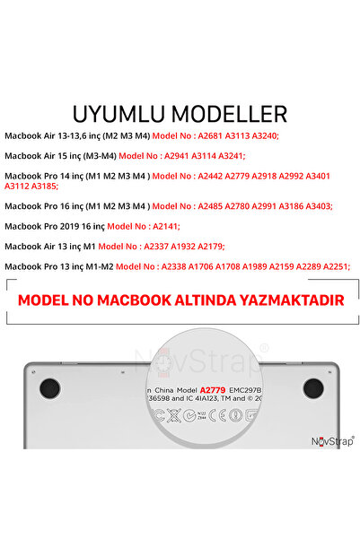 NovStrap Macbook Pro 16-14-13 Inc Macbook Air 15-13-13.6 Inç Ile Uyumlu Toz Koruma Tıpası Seti