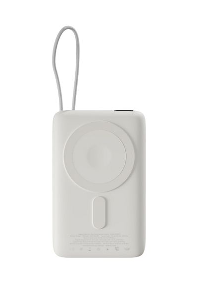 Jeebel | 10000mAh Magsafe Wireless Power Bank | USB-C Port & Built-in USB-C Cable 22.5W | White