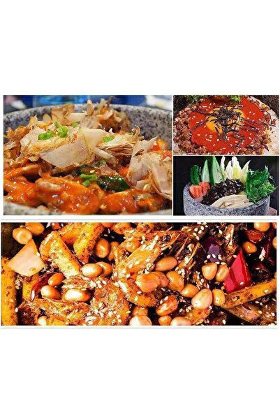 mastergold 18cm Granite Stone Pot with Wooden Base & Lid | Heavy Duty Natural Cooking Pot for Stove & Serving