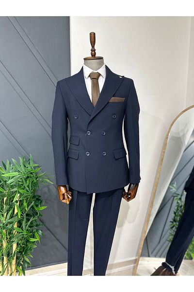 BT BABA TERZİ Double Breasted Slim Fit Suit - Double Pocket