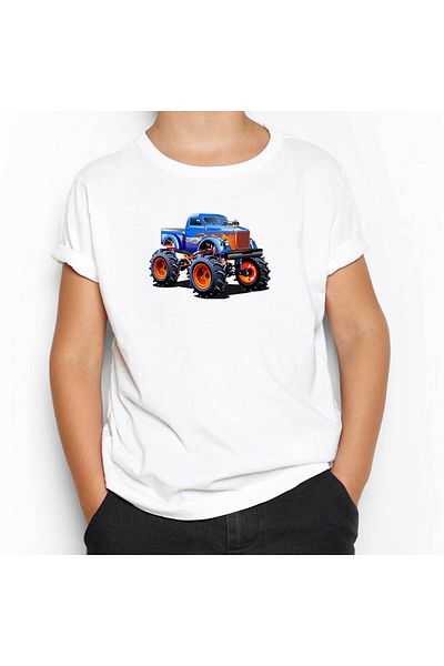 Z zepplin Monster Truck SUV White Kids T-Shirt