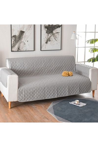 Pucioasa Quilted 3-seater sofa cover, Grey